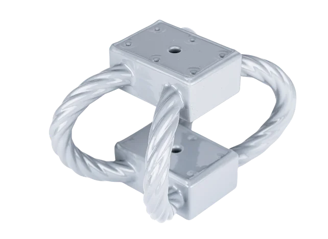 Coated wire rope mount wit